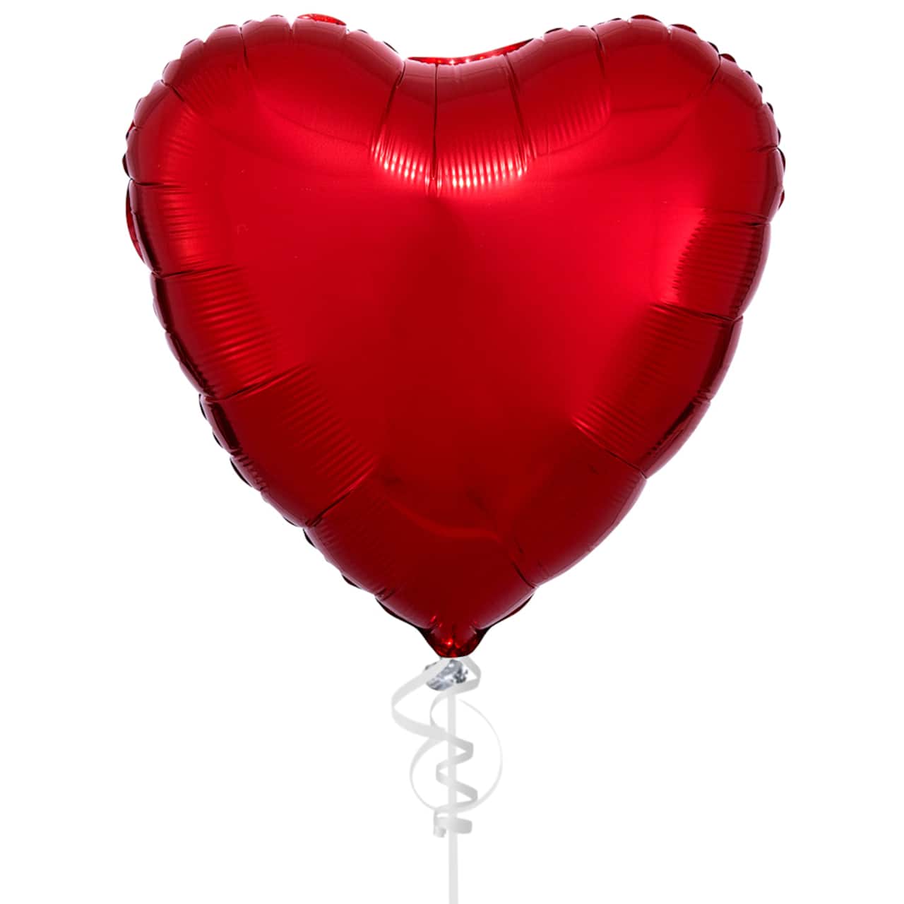 Ballon en forme de cœur rouge métallisé avec ruban de 43,2 cm